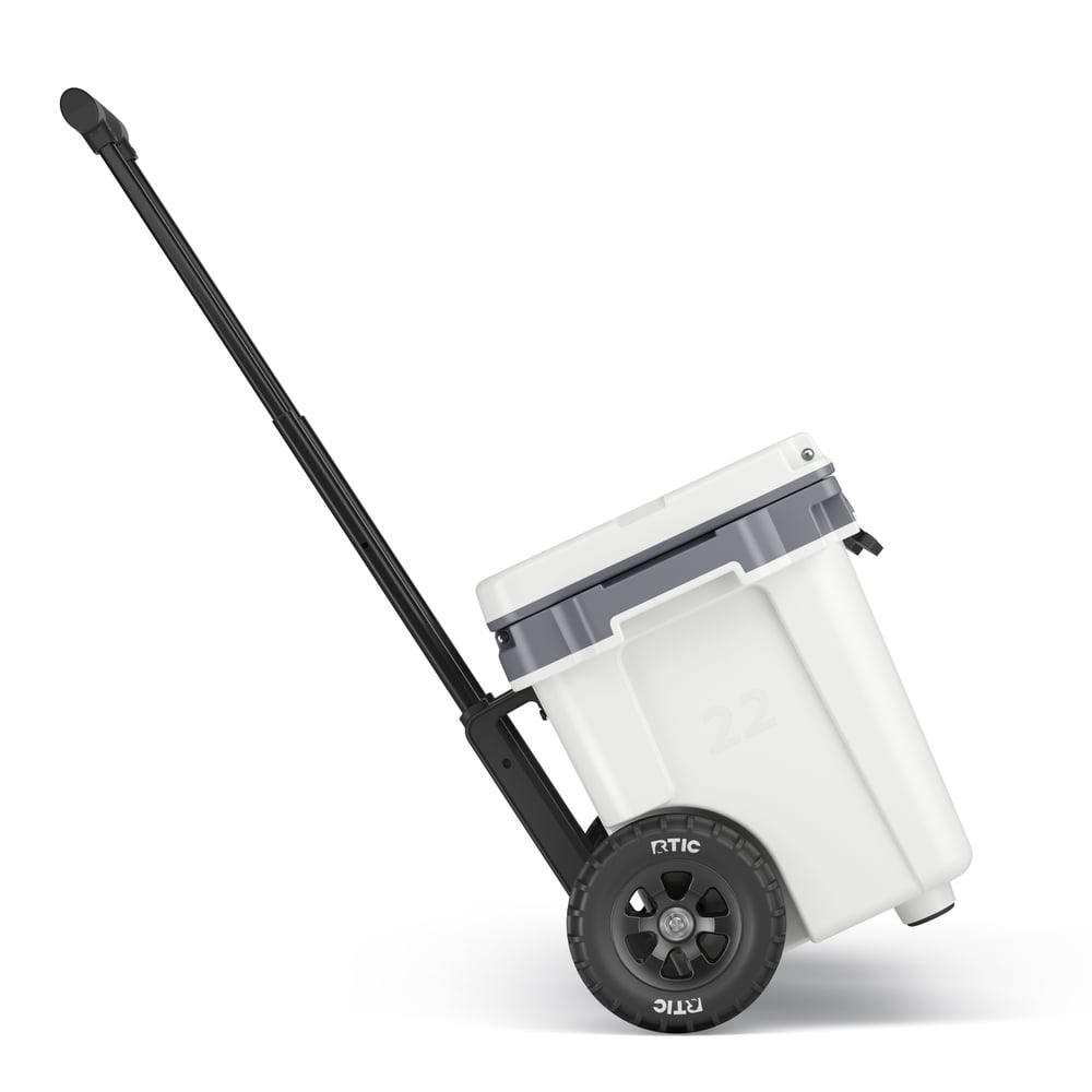 RTIC For Outdoor 22 QT Ultra-Light Wheeled Cooler - White & Grey - Image 7