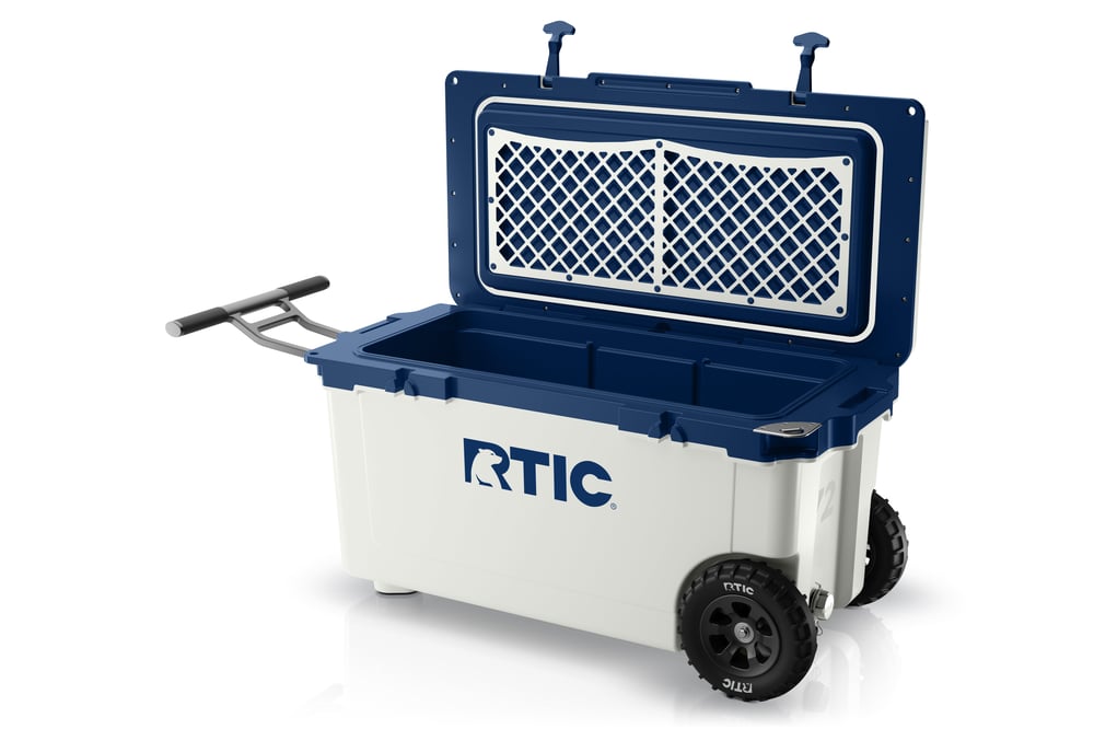 RTIC For Outdoor 72 QT Ultra-Light Wheeled Cooler - Cool Grey & Navy - Image 3