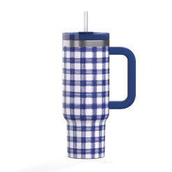 Alternative view of RTIC For Outdoor Road Trip Tumbler - Cobalt Gingham