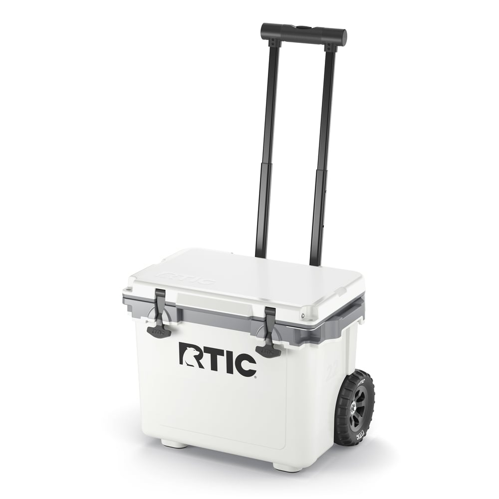 RTIC For Outdoor 22 QT Ultra-Light Wheeled Cooler - White & Grey - Image 4