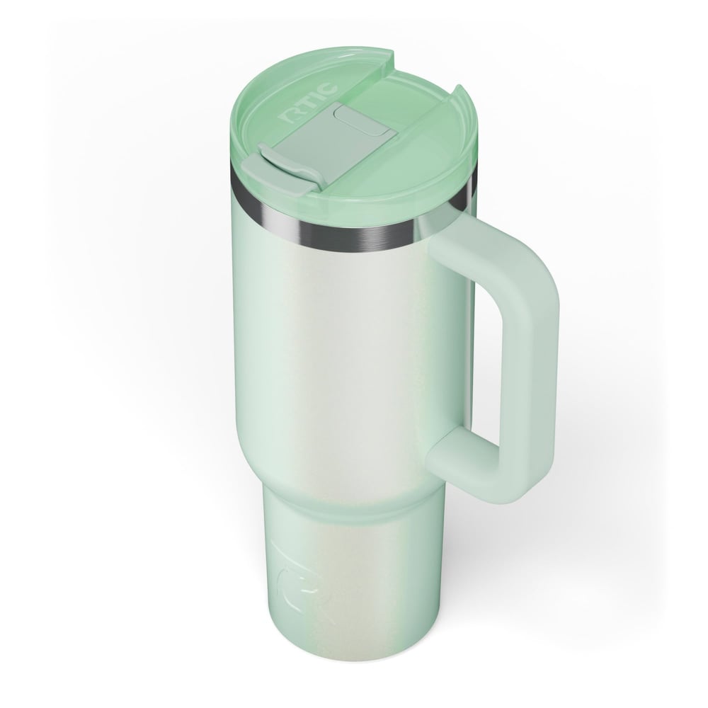 RTIC For Outdoor Road Trip Tumbler - Fresh Mint Glitter - Image 6