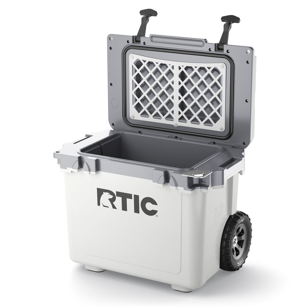 RTIC For Outdoor 22 QT Ultra-Light Wheeled Cooler - White & Grey - Image 6
