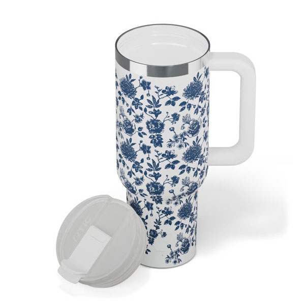 RTIC For Outdoor Road Trip Tumbler - Blue Bouquet - Image 3