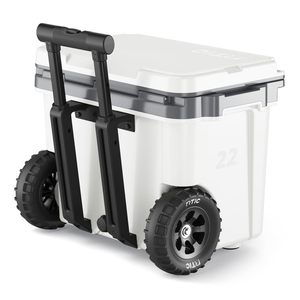 RTIC For Outdoor 22 QT Ultra-Light Wheeled Cooler - White & Grey - Image 2