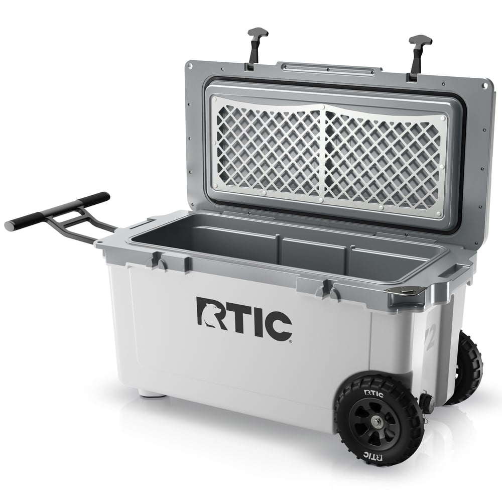 RTIC For Outdoor 72 QT Ultra-Light Wheeled Cooler - White & Grey - Image 4