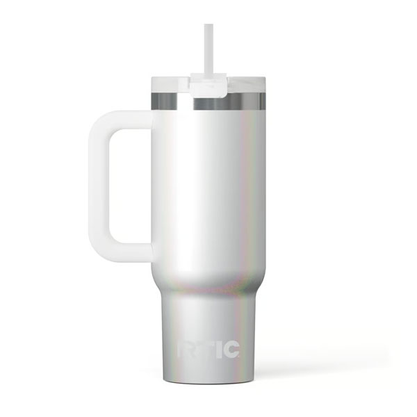 RTIC For Outdoor Road Trip Tumbler - White Glitter
