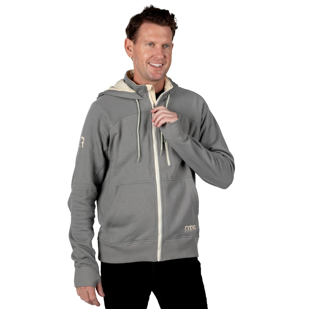 RTIC For Outdoor Men's Water-Repellent Full-Zip Hoodie-Granite - Image 6
