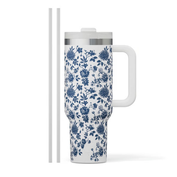 RTIC For Outdoor Road Trip Tumbler - Blue Bouquet - Image 2