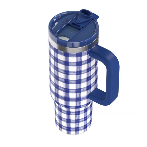 RTIC For Outdoor Road Trip Tumbler - Cobalt Gingham - Image 6