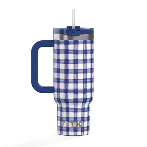 RTIC For Outdoor Road Trip Tumbler - Cobalt Gingham
