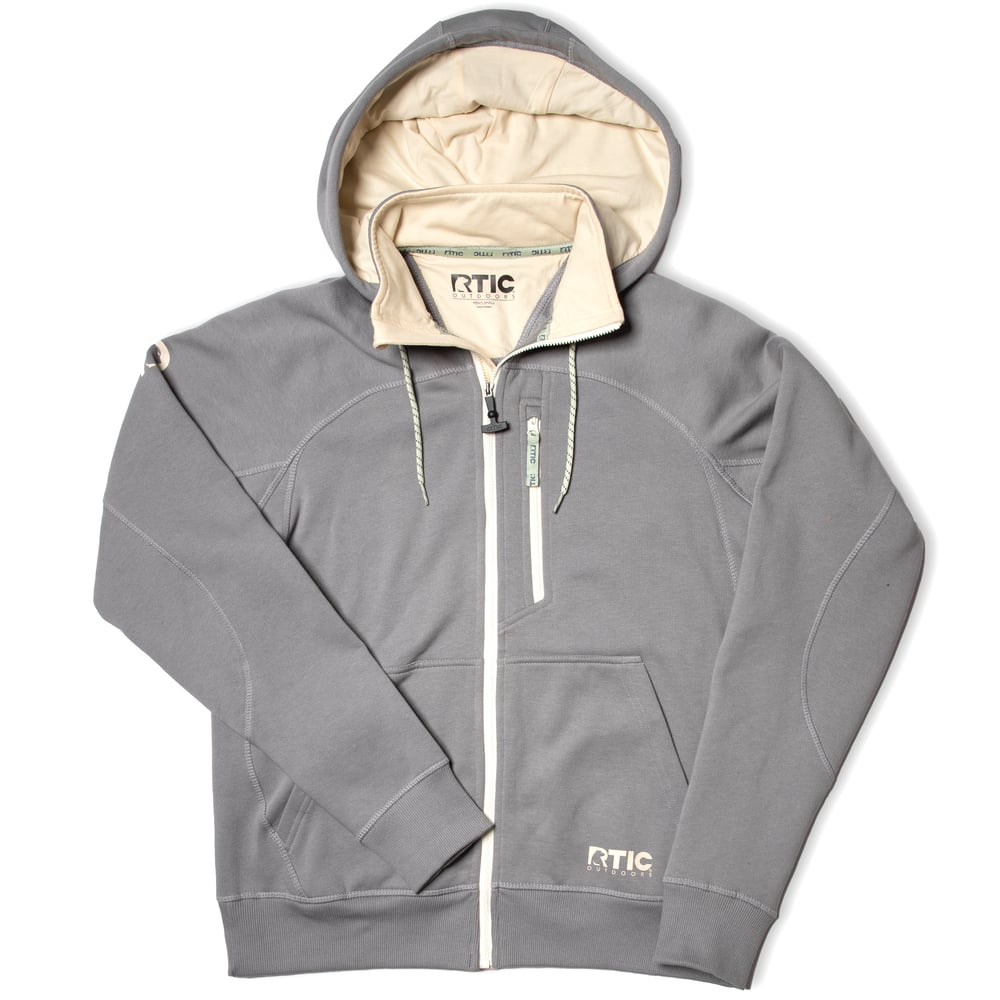 RTIC For Outdoor Men's Water-Repellent Full-Zip Hoodie-Granite - Image 2