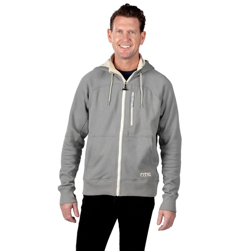 RTIC For Outdoor Men's Water-Repellent Full-Zip Hoodie-Granite