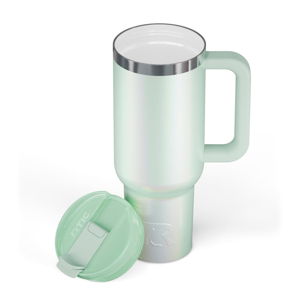 RTIC For Outdoor Road Trip Tumbler - Fresh Mint Glitter - Image 3
