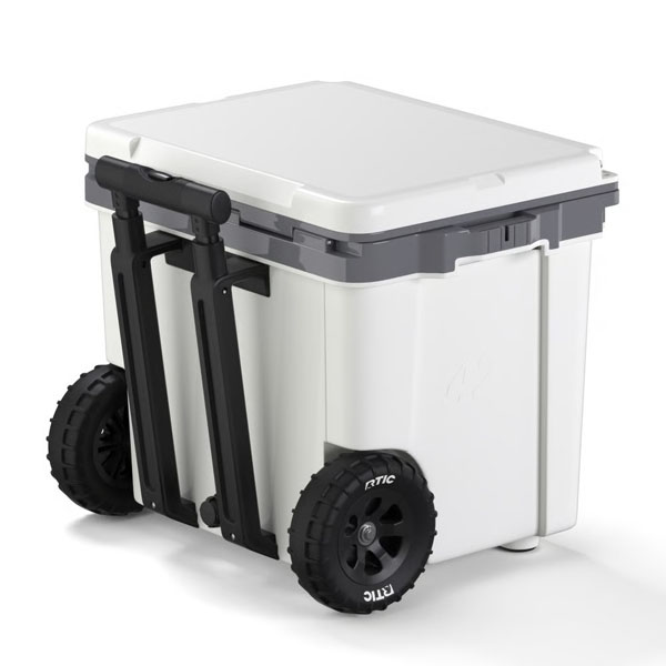 RTIC Insulated 42 QT Ultra-Light Wheeled Cooler - White & Grey - Image 4