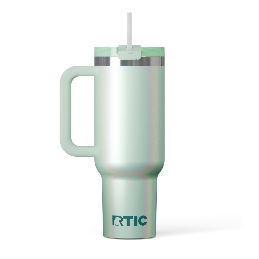 RTIC For Outdoor Road Trip Tumbler - Fresh Mint Glitter