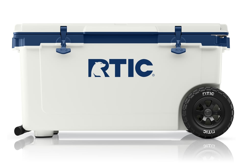 RTIC For Outdoor 72 QT Ultra-Light Wheeled Cooler - Cool Grey & Navy - Image 2