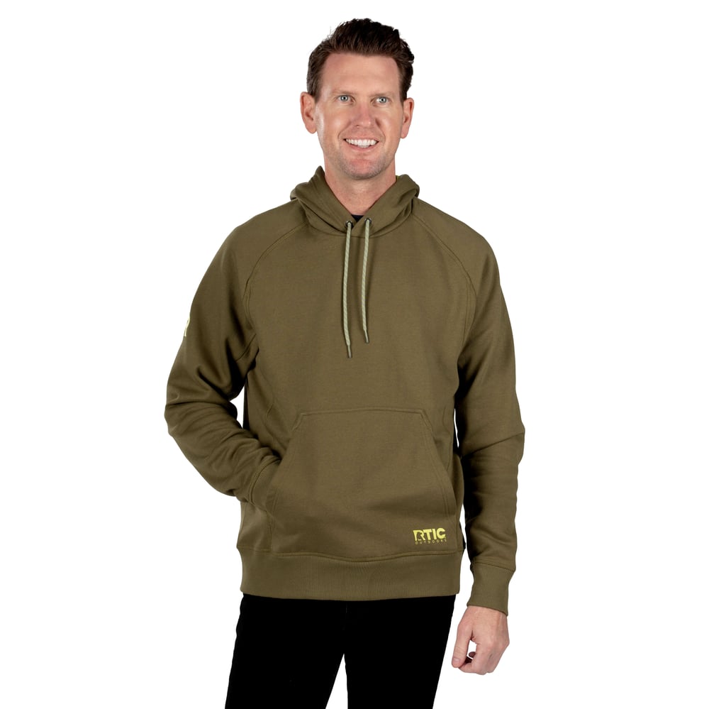 RTIC For Outdoor Water-Repellent Pullover Hoodie - Athletic Fit - Olive
