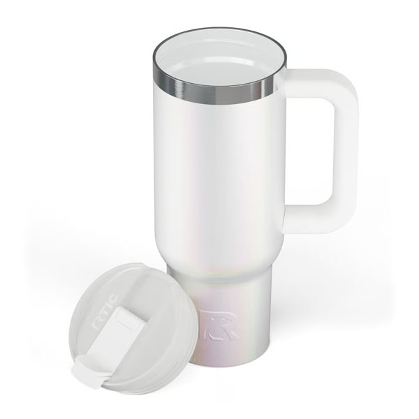 RTIC For Outdoor Road Trip Tumbler - White Glitter - Image 4