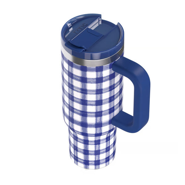 RTIC For Outdoor Road Trip Tumbler - Cobalt Gingham - Image 5