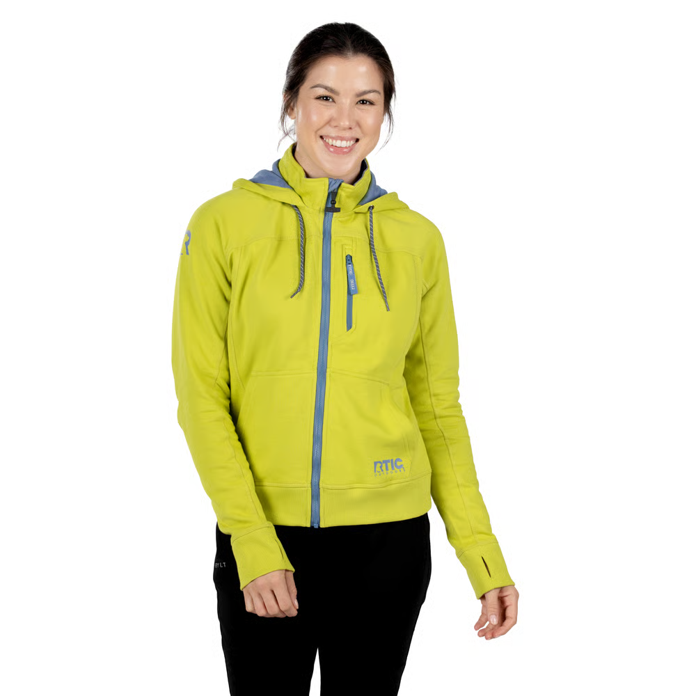 RTIC For Outdoor Women's Water-Repellent Full-Zip Hoodie- Green Apple - Image 2