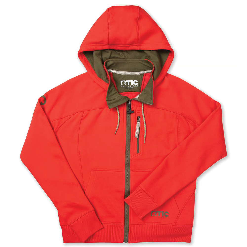 RTIC For Outdoor Women's Water-Repellent Full-Zip Hoodie-Scarlet - Image 6