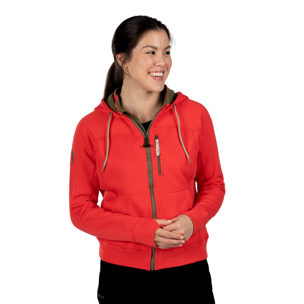 RTIC For Outdoor Women's Water-Repellent Full-Zip Hoodie-Scarlet - Image 5